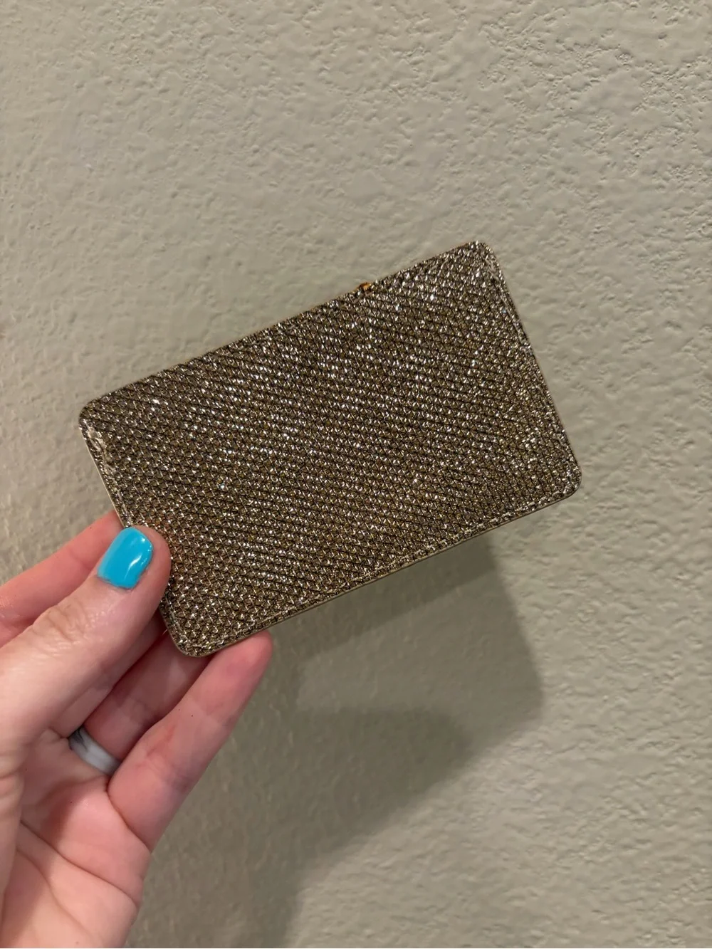 White House Black Market Glitter Mesh Credit Card Case - LOT OF 2 - Gold & black